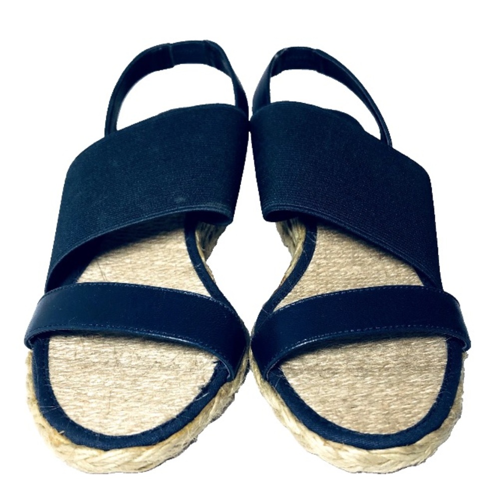 Lauren Ralph Lauren Navy Blue Espadrille Slingback Sandals New without Tag/Box
